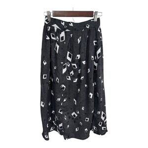 Greenwich Square Vintage‎ Abstract Geometric Midi Skirt Rayon Made USA 9/10